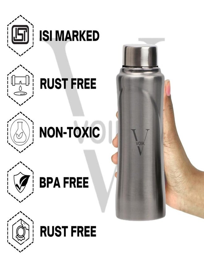 VOIK Kiddo Screw Silver Matt Water Bottles 500ml | Easy Grip Stainless Bottles | Steel Bottle For Office, Gym, Kids Used | Leak Proof & BPA Free - Image 2